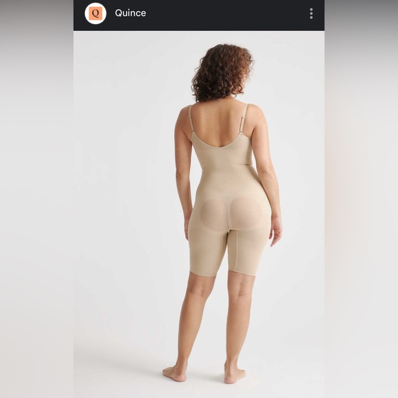 Quince Sculpting Mid-Thigh Bodysuit in Clay Shapewear , M - Picture 3 of 7